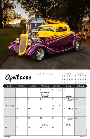 WALL CALENDAR - "Vintage Nights® 2026" of Vintage Tow Vehicles