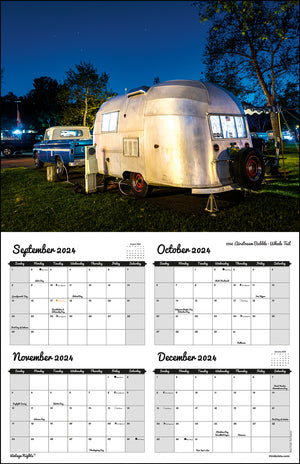 WALL CALENDAR - "Vintage Nights 2025" of Vintage Travel Trailers