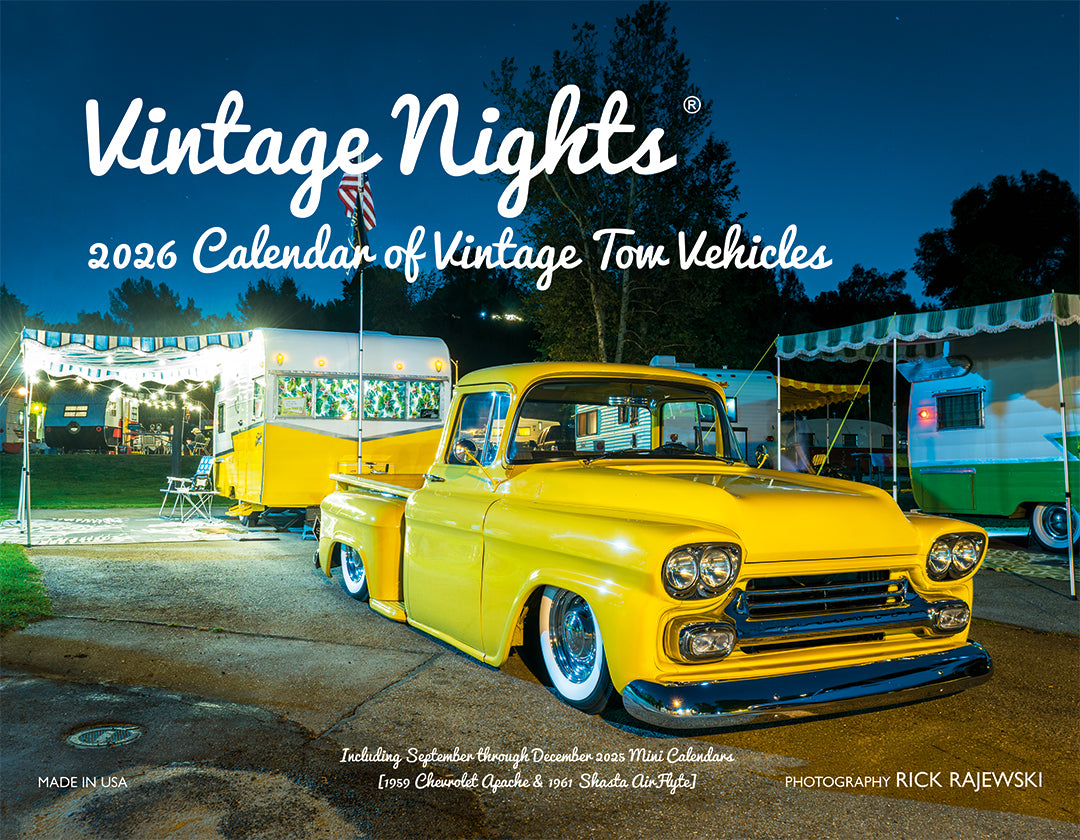 WALL CALENDAR - "Vintage Nights® 2026" of Vintage Tow Vehicles
