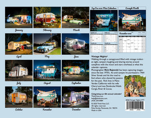 WALL CALENDAR - "Vintage Nights 2026" of Vintage Travel Trailers